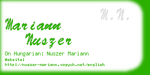 mariann nuszer business card